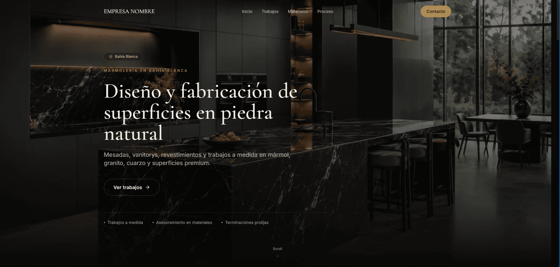 Sitio web para marmolería